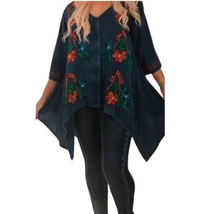 NWT.  Sacred Threads Tunic/Jacket.  BL/RD6.   219366
